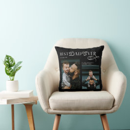  Best Dad Ever 2 Photos Modern Fathers Day Gifts Kissen