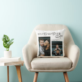  Best Dad Ever 2 Photos Modern Fathers Day Gifts Kissen