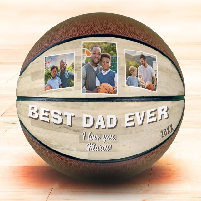 Best Dad Ever 3 Photo Collage Father Basketball (Von Creator hochgeladen)