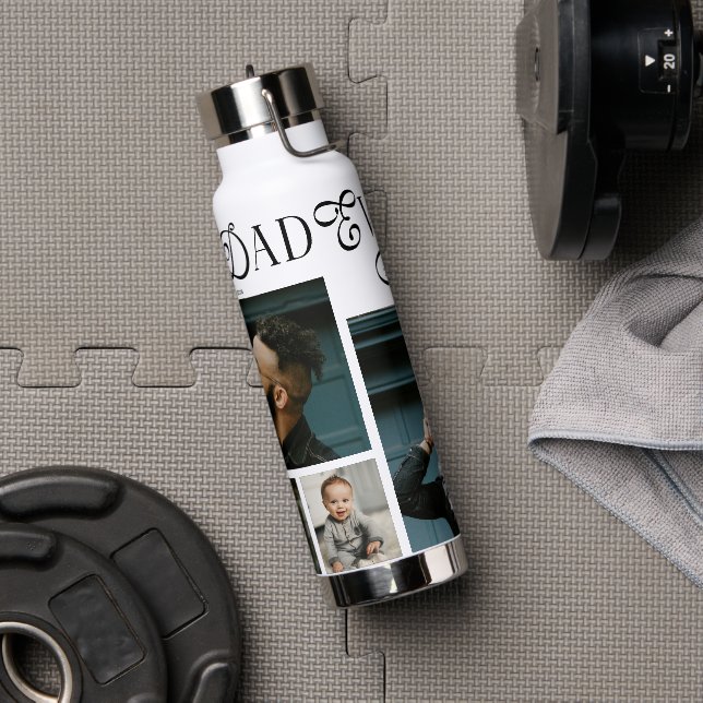  Best Dad Ever 4 Photos Modern Fathers Day Gifts Trinkflasche (Fitnessstudio)