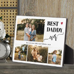 Best dad ever 4 photos personalized fotoplatte<br><div class="desc">Create your own modern simple best daddy ever typography script with 4 custom photos keepsake black and white plaque for Father's Day, his birthday, or any other occasion.</div>