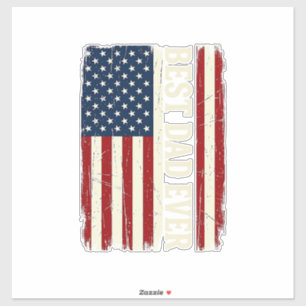 Best Dad Ever Amerikanische Flagge Vintage Vector Aufkleber