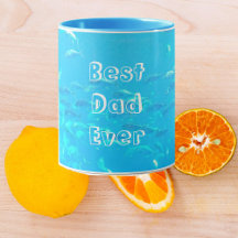 Best Dad Ever Aqua Blue School of Fish in Ocean 