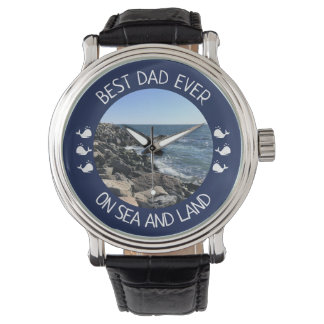 Best Dad Ever Blue Ocean Photo Armbanduhr