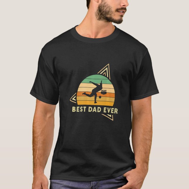 Best Dad Ever Bowling Bowling Player Bowler Premiu T-Shirt (Vorderseite)