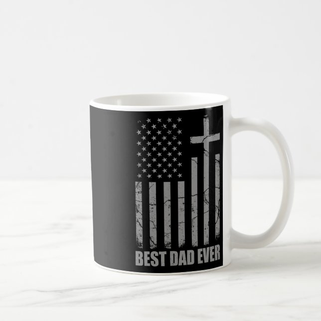 Best Dad Ever Christian Patriotic Dad Usa Flag Fat Kaffeetasse (Rechts)