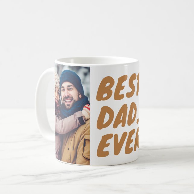 Best. Dad. Ever. Custom 2 Photo Kaffeetasse (Vorderseite Links)