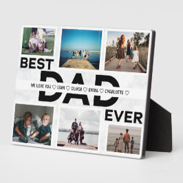 Best Dad Ever Custom Family 6 Photo Collage Fotoplatte