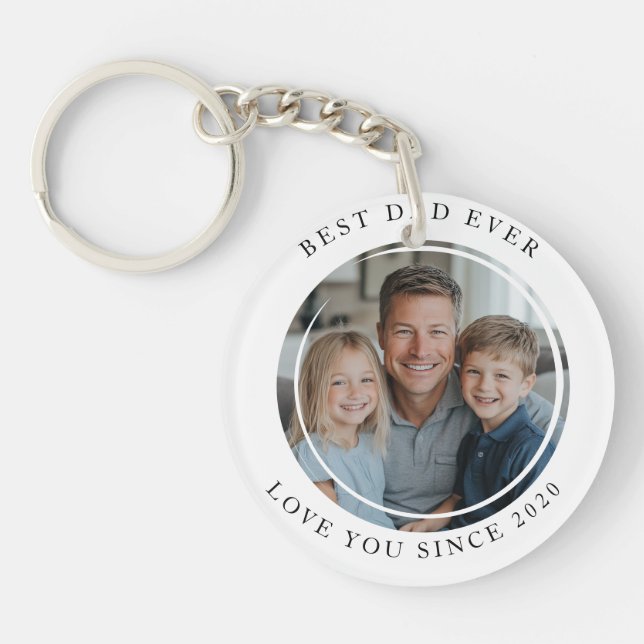 Best dad Ever Custom Foto Schlüsselanhänger (Vorderseite)