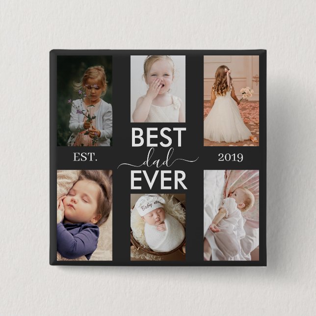 Best Dad Ever Customizable year and images Button (Vorderseite)
