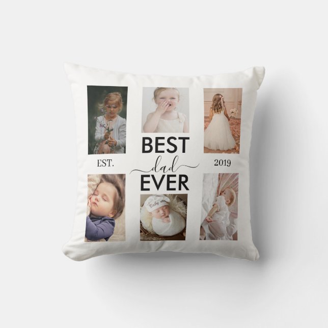 Best Dad Ever Customizable year and images Kissen (Vorderseite)