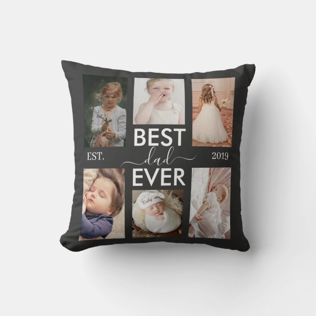 Best Dad Ever Customizable year and images Kissen (Vorderseite)
