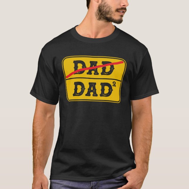 Best Dad Ever Father With 2 Kids Husband Two Time  T-Shirt (Vorderseite)