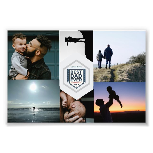 Best Dad Ever Fatherhood Typography Design Fotodruck (Vorne)