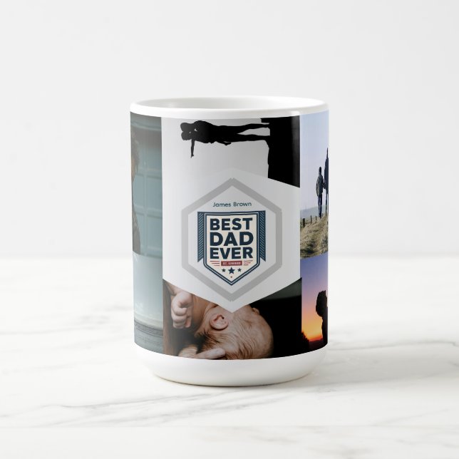 Best Dad Ever Fatherhood Typography Design Kaffeetasse (Mittel)