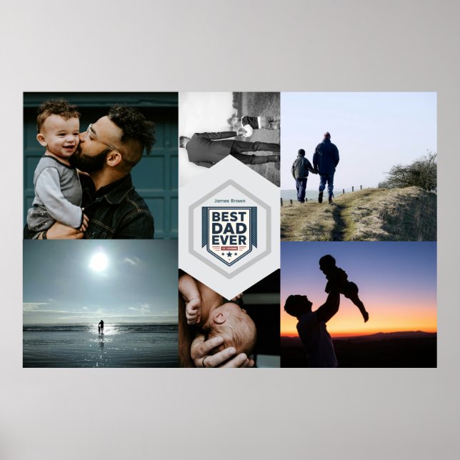 Best Dad Ever Fatherhood Typography Design Poster (Vorne)