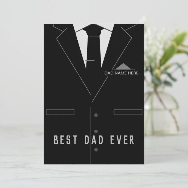 Best DAD Ever Father's Card - Your Name /Text (Stehend Vorderseite)