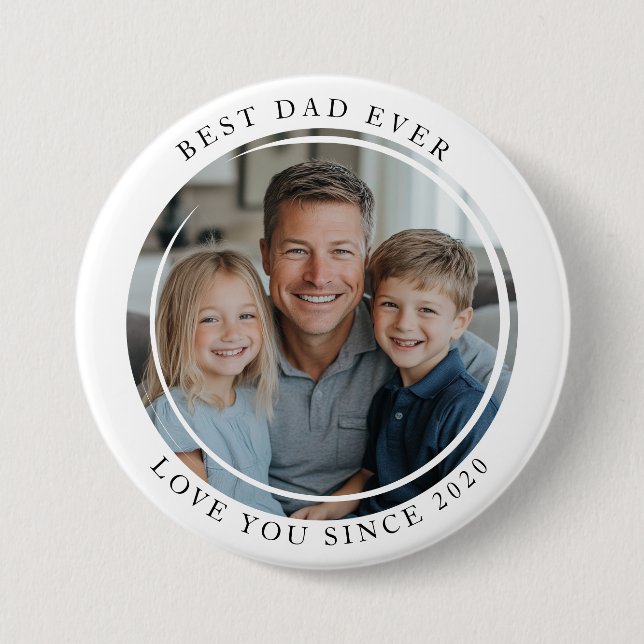 Best Dad Ever Foto Button (Vorderseite)