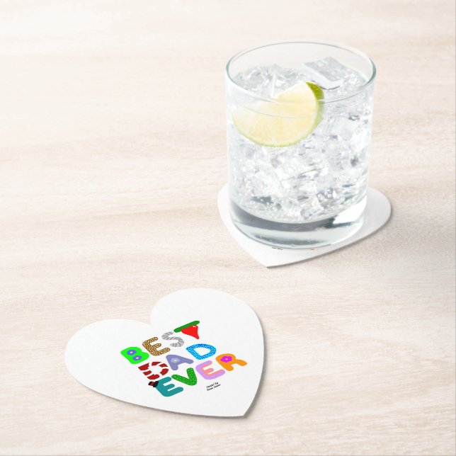 Best Dad Ever Heart Paper Coaster Untersetzer (Vor Ort)