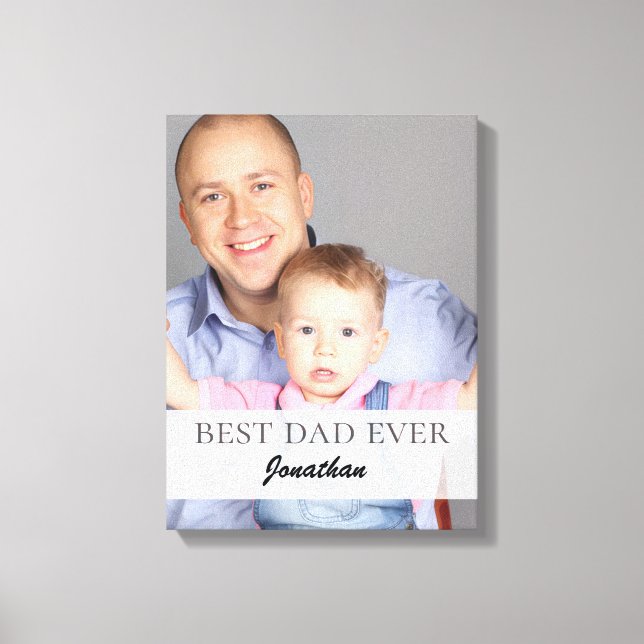 Best Dad Ever Name Quote Family Design Leinwanddruck (Vorderseite)