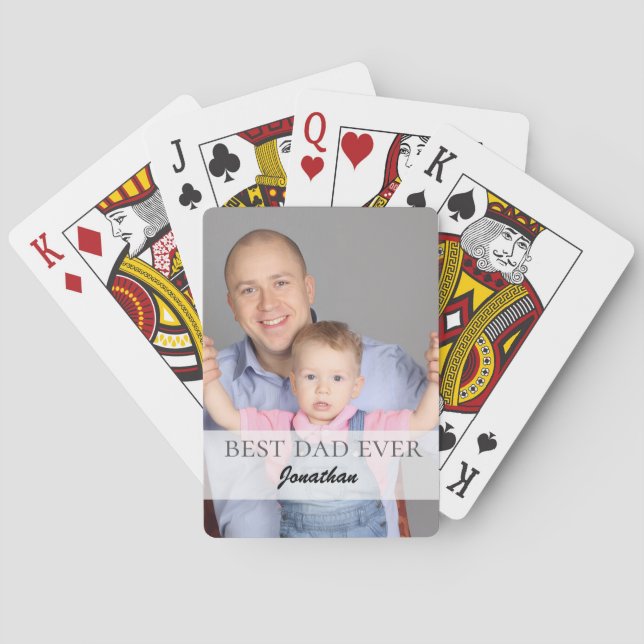 Best Dad Ever Name Quote Family Design Spielkarten (Rückseite)