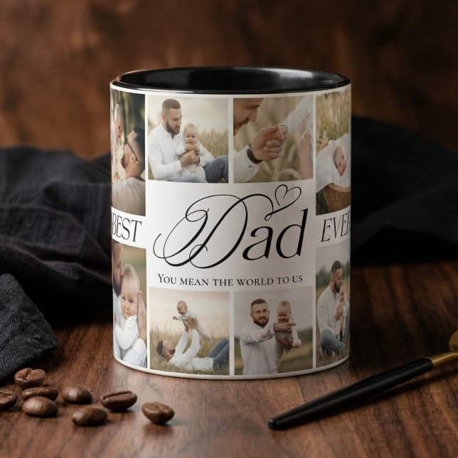 Best Dad Ever Personalized Photo Collage keepsake Tasse (Best Dad Ever Personalized Photo Collage keepsake Mug)