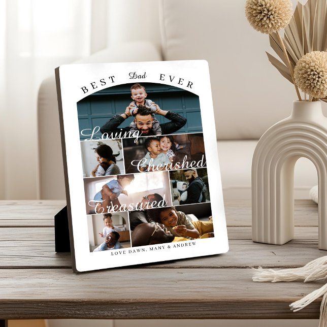 Best Dad Ever Personalized Photo Memory Collage Fotoplatte (Best Dad Ever Personalized Photo Memory Collage Plaque)