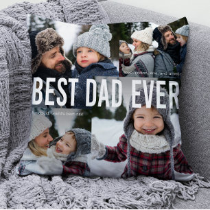 Best Dad Ever Photo Collage Kissen