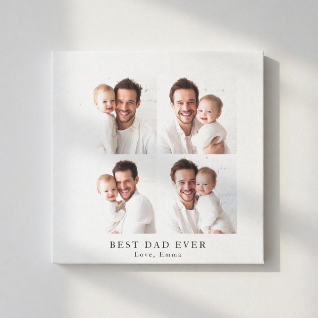 Best Dad Ever Photo Collage | Personalized Gift Leinwanddruck (Von Creator hochgeladen)