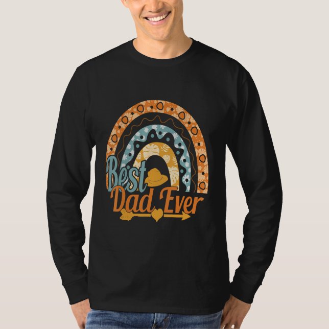 Best Dad Ever Rainbow Daddy Papa Father s Day 2023 T-Shirt (Vorderseite)