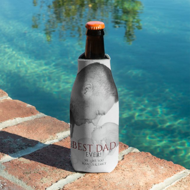 Best Dad Ever Typography Father's Day Foto Flaschenkühler (In Situ Pool)