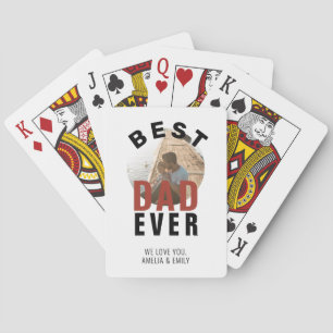 Best Dad Ever Typography Father's Day Foto Spielkarten