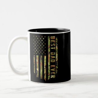 Best Dad Ever US Patriot Camouflage American Flag Zweifarbige Tasse