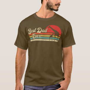 Best Dad Ever Vintage Dad Giraffe Gift Retro T-Shirt