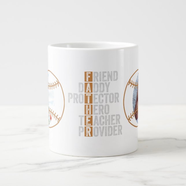Best Dad Father Protector Hero Teacher Provider Jumbo-Tasse (Vorderseite)