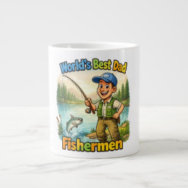 Best Dad Fisherman by the Lake Funny Gift Idea Jumbo-Tasse