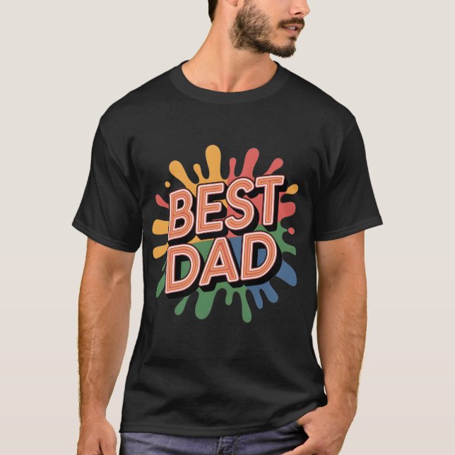 Best Dad Graphic: Father's Day Retro Lettering T-Shirt (Vorderseite)