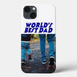 Best Dad photo blue 3d text Case-Mate iPhone Hülle