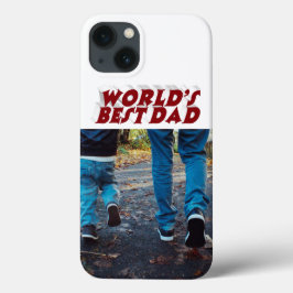 Best Dad photo burgundy 3d text Case-Mate iPhone Hülle