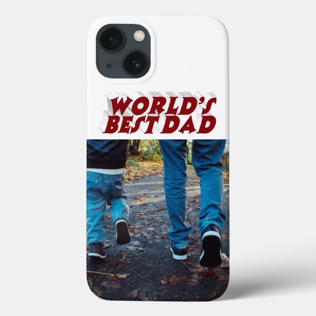 Best Dad photo burgundy 3d text Case-Mate iPhone Hülle (Rückseite)