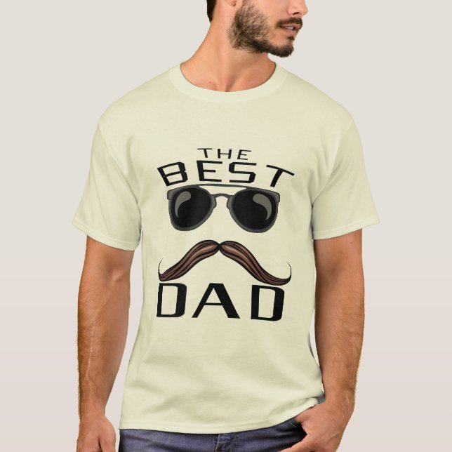 BEST DAD SCHNURRBART SONNENSCHEIN PAPA T-Shirt (Vorderseite)