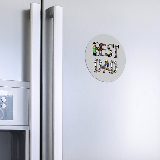 Best Dad Sports Fun Text Magnet (Von Creator hochgeladen)