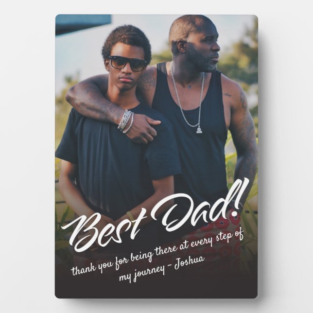 Best Dad Typography Custom Photo Fotoplatte (Vorderseite)