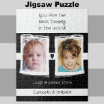 Best Daddy 2 Fotos geben die Namen schwarz<br><div class="desc">Jigsaw Puzzle Geschenkidee für den besten Papa der Welt. Warum nicht das Puzzle rahmen,  wenn es zusammengestellt wurde. Fügen Sie 2 Fotos und Kindernamen hinzu. Hugs & Kisses von den Kindern. Weiß und Schwarz.</div>