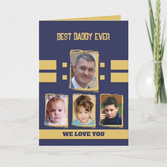 Best Daddy 4 Fotos Liebe Sie marinieren Gold Karte (Vorderseite)