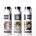 Best Daddy ever 3 Fotos Liebe you white grau Trinkflasche<br><div class="desc">Ihre Kupfer Vakuum-Flasche isoliert. Geschenkidee. Ersetzen Sie die drei Fotos durch Ihre eigenen. Das beste Papa aller Zeiten. Wir haben dich Liebe. Grau und weiß.</div>
