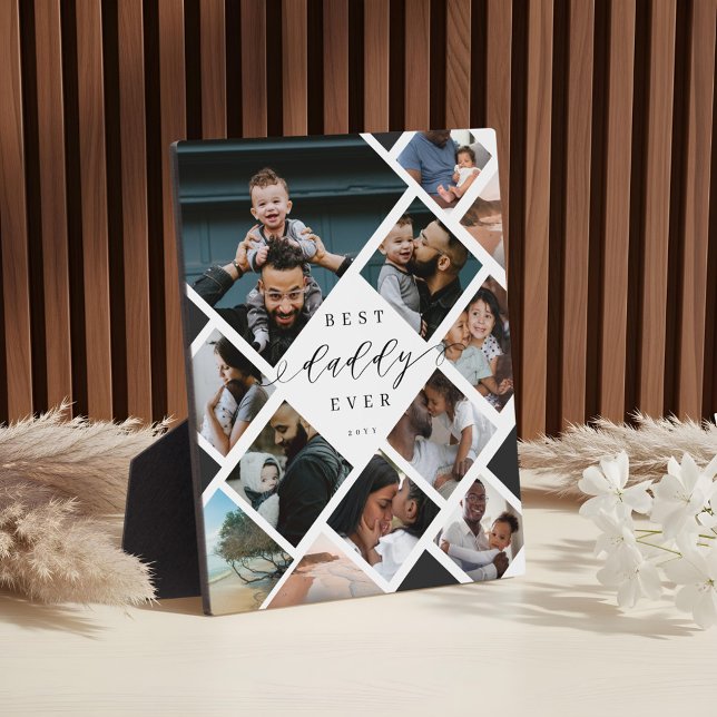 Best Daddy Ever Modern Photo Collage Gift Keepsake Fotoplatte (Best Daddy Ever Modern Photo Collage Gift Keepsake Plaque)