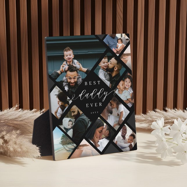 Best Daddy Ever Modern Photo Collage Gift Keepsake Fotoplatte (Best Daddy Ever Modern Photo Collage Gift Keepsake Plaque)