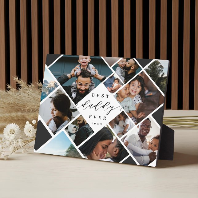 Best Daddy Ever Modern Photo Collage Gift Keepsake Fotoplatte (Best Daddy Ever Modern Photo Collage Gift Keepsake Plaque)