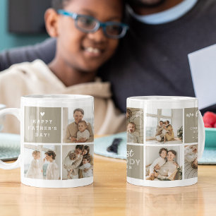 'Best Daddy Ever' Nachricht Custom 7 Foto Collage Kaffeetasse